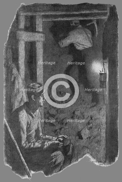 'Les specialistes dans la bataille: Pionniers et Sapeurs; La vie souterraine: construction..., 1916. Creator: Georges Leroux.