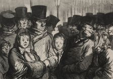 Les théâtres: sortant du drame et sortant des funambules. Creator: Honoré Daumier (French, 1808-1879)