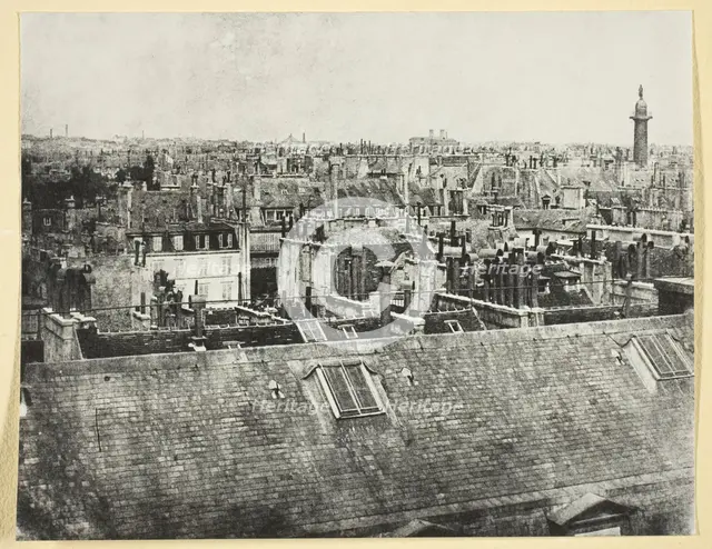 Les Toits de Paris (Vue de la rue Castiglione?), 1842/50, printed 1865. Creator: Hippolyte Bayard.