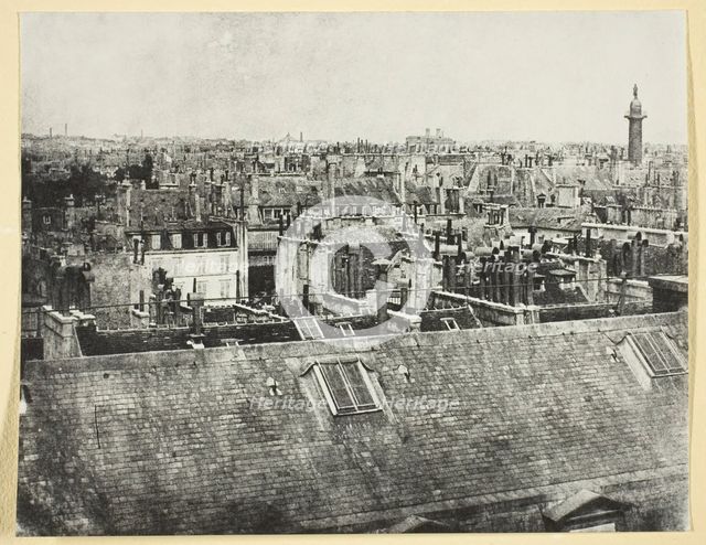 Les Toits de Paris (Vue de la rue Castiglione?), 1842/50, printed 1865. Creator: Hippolyte Bayard.