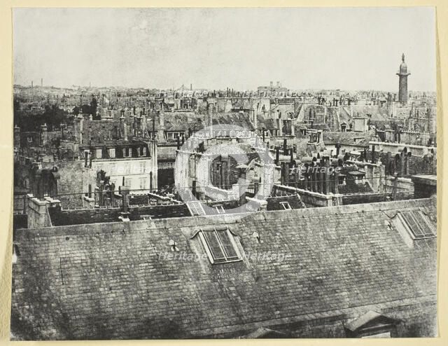 Les Toits de Paris (Vue de la rue Castiglione?), 1842/50, printed 1865. Creator: Hippolyte Bayard.