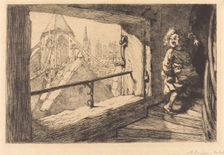 Les toits de Saint-Severin, 1889. Creator: Auguste Lepere