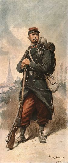 Les transformations du fantassin Francais pendant la guerre 1914. Creator: Georges Bertin Scott