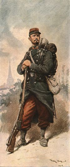 Les transformations du fantassin Francais pendant la guerre 1914. Creator: Georges Bertin Scott