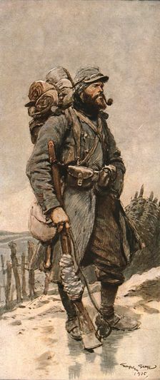 Les transformations du fantassin Francais pendant la guerre 1915. Creator: Georges Bertin Scott