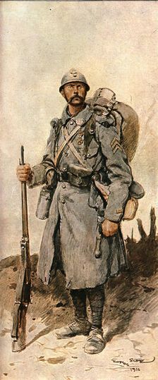Les transformations du fantassin Francais pendant la guerre 1916. Creator: Georges Bertin Scott