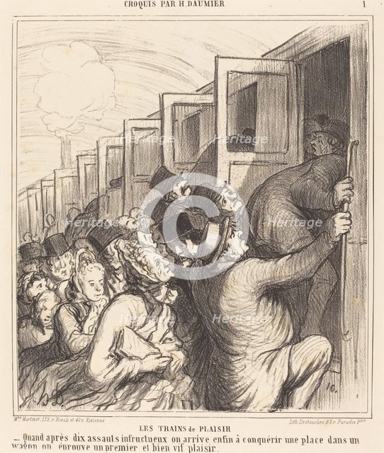 Les trains de plaisir, 1864. Creator: Honore Daumier.