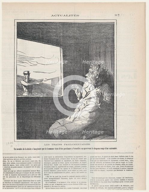 Les Trains Parlementaires, 1872. Creator: Honore Daumier.