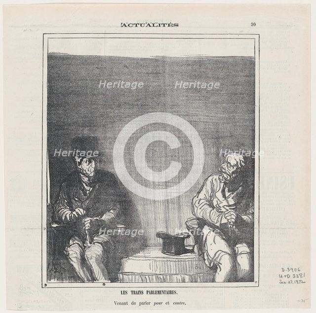 Les Trains Parlementaires, 1872.  Creator: Honore Daumier.