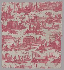 Les Travaux de la Manufacture (The Activities of the Factory) (Furnishing Fabric), France, 1783/84. Creator: Oberkampf Manufactory