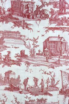 Les Travaux de la Manufacture (The Factory in Operation) (Furnishing Fabric), France, 1783/84. Creator: Oberkampf Manufactory