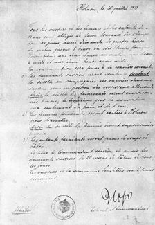 Les Travaux Forces; Une affiche allemande; "les enfants faineants seront punis de coups..., 1915. Creator: Unknown