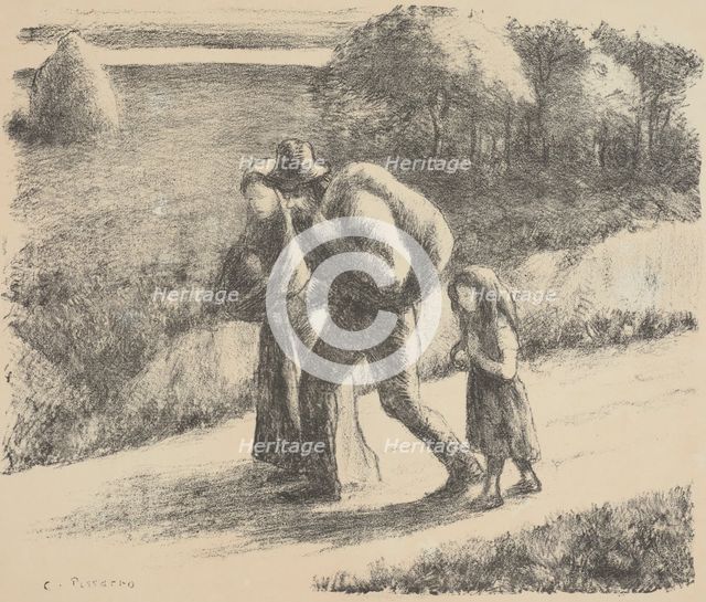 Les Trimardeurs (The vagabonds), 1896. Creator: Camille Pissarro.