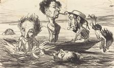 Les Tritons de la Seine, 1864. Creator: Honore Daumier