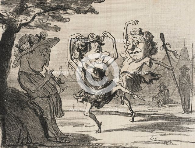 Les trois disciples de Mr. Cobdem se livrant.., 1854. Creator: Honore Daumier.