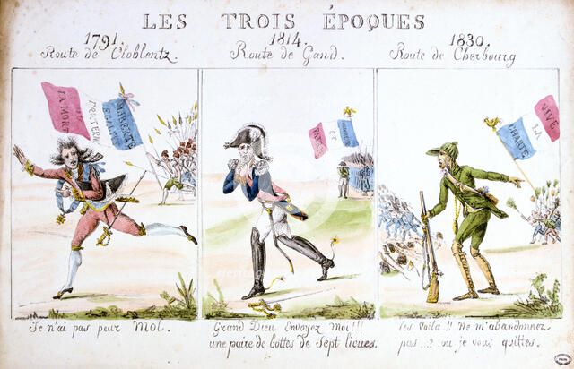 'Les Trois Epoques', Revolution of 1830, Paris. Artist: Unknown