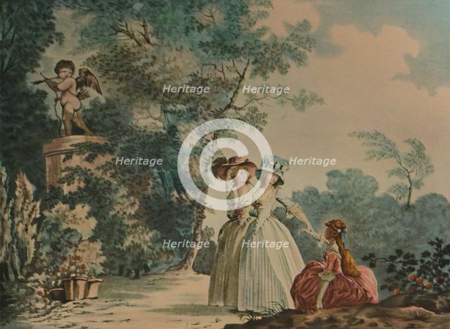 'Les Trois Soeurs Au Parc De Saint-Cloud', (Three Sisters in Parc Saint-Cloud), c1790, (1913). Artist: Jean-Baptiste Chapuy.