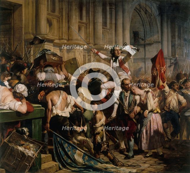 Les vainqueurs de la Bastille devant l'Hôtel de Ville, le 14 juillet 1789, between 1830 and 1838. Creator: Paul Delaroche.