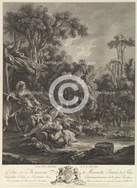 Les Villagois à la Pêche (The Villages Fishing), 18th century. Creator: Rene Gaillard.