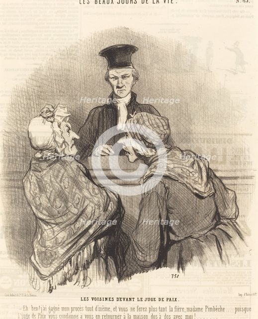 Les Voisines devant le Juge de Paix, 1845. Creator: Honore Daumier.