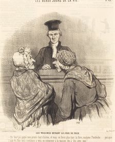 Les Voisines devant le Juge de Paix, 1845. Creator: Honore Daumier