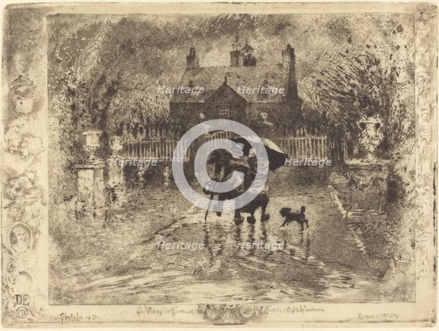 Les Voisins de Campagne (Country Neighbors), 1879/1880. Creator: Felix Hilaire Buhot.