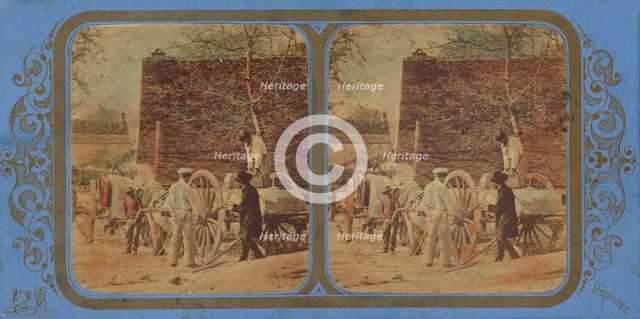 Les Voitures chargees. Touraine., 1855-1860. Creator: Fraget & Viret.