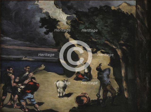 Les voleurs et l'âne (The Thieves and the Donkey), 1869-1870. Creator: Cézanne, Paul (1839-1906).