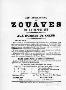 Les Zouaves, from French Political posters of the Paris Commune, May 1871