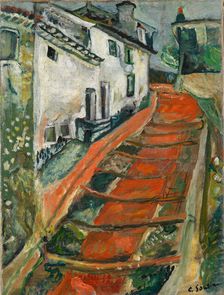 L'escalier rouge à Cagnes (Red Steps in Cagnes), ca 1923. Creator: Soutine, Chaim (1893-1943)