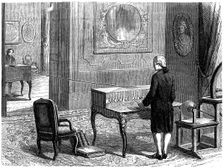 Lesage experimenting with the first electric telegraph, Geneva, 1774 (c1870)