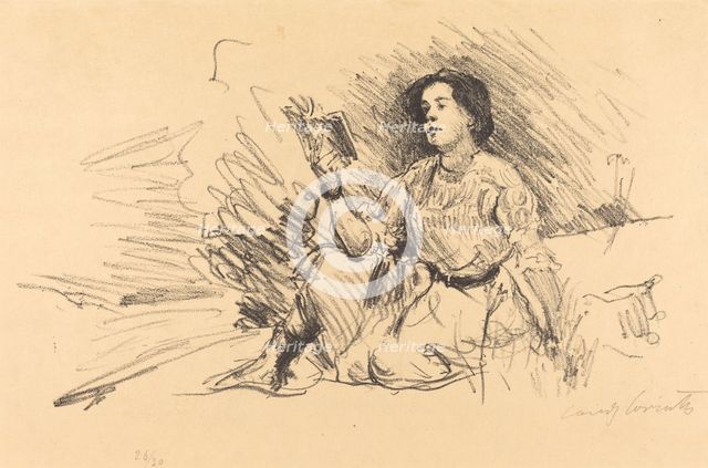 Lesendes Mädchen (Girl Reading), 1911. Creator: Lovis Corinth.