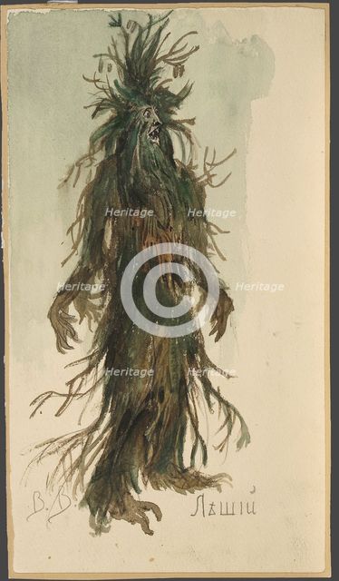 Leshy. Costume design for the opera "Snow Maiden" by N. Rimsky-Korsakov, 1885. Creator: Vasnetsov, Viktor Mikhaylovich (1848-1926).