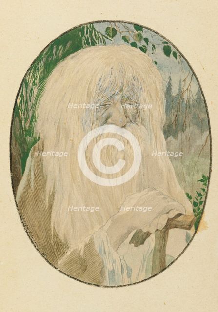 Leshy. Illustration to the poem Ruslan and Lyudmila by A. Pushkin, 1921-1926. Creator: Chekhonin, Sergei Vasilievich (1878-1936).