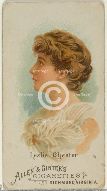 Leslie Chester, from World's Beauties, Series 1 (N26) for Allen & Ginter Cigarettes, 1888., 1888. Creator: Allen & Ginter.