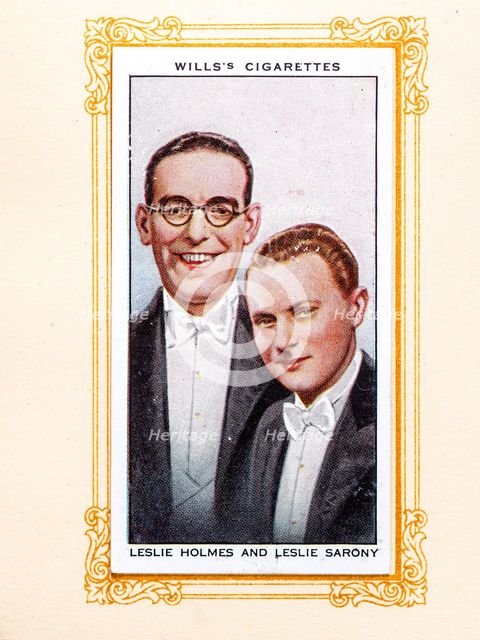 Leslie Holmes och Leslie Sarony Collectables Picture of movie stars that came with the Players cigar Creator: Unknown.