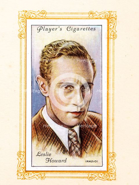 Leslie Howard Collectables Picture of movie stars that came with the Players cigarette packet, 1934. Creator: Unknown.