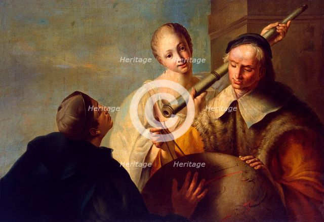 Lesson in Astronomy', 1750s. Creator: Angeli, Giuseppe (1712-1798).