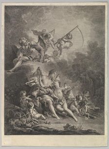 L'Hymen et l'Amour (Hymen and Cupid), 18th century. Creator: Jacques Firmin Beauvarlet