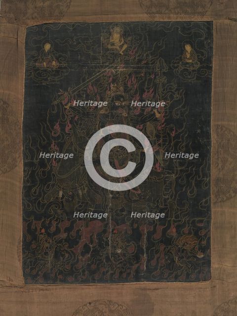 Lha Mo Riding on a Donkey, 18th century. Creator: Unknown.