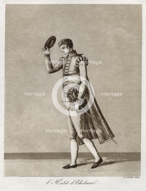 "L'Habit d'Ekolsund" - Lord in Gustaf III's so-called Ekolsundsdräkt, 1780s.  Creator: J F Martin.