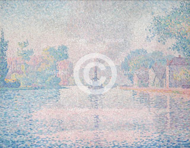 L'Hirondelle Steamship (Seine near Samois). Artist: Signac, Paul (1863-1935)