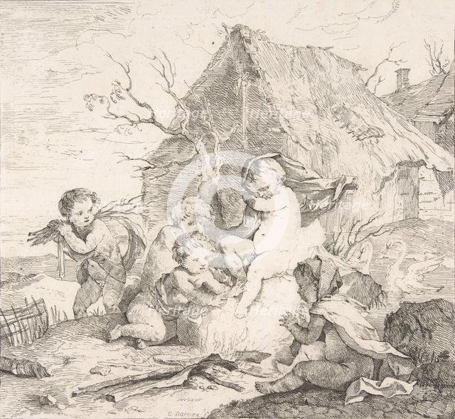 L'Hiver, from the Four Seasons, 1735. Creator: Charles-Joseph Natoire.