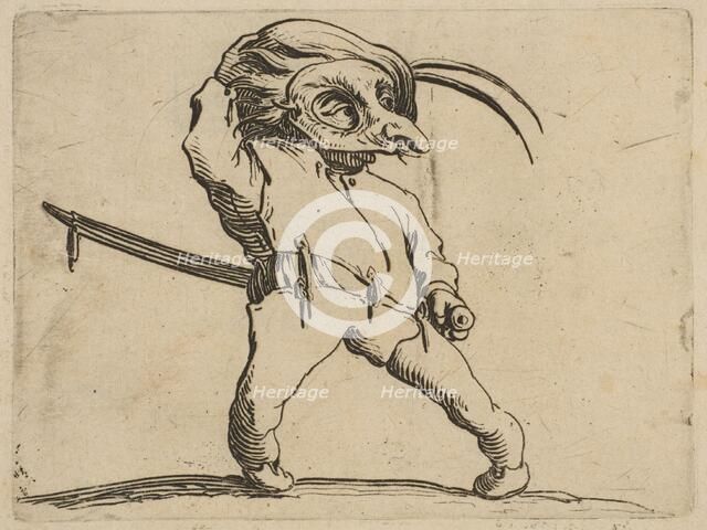L'Homme Masqué aux Jambes Torses (The Masked Man with Crooked Legs), from Varie Figure ..., 1616-22. Creator: Jacques Callot.