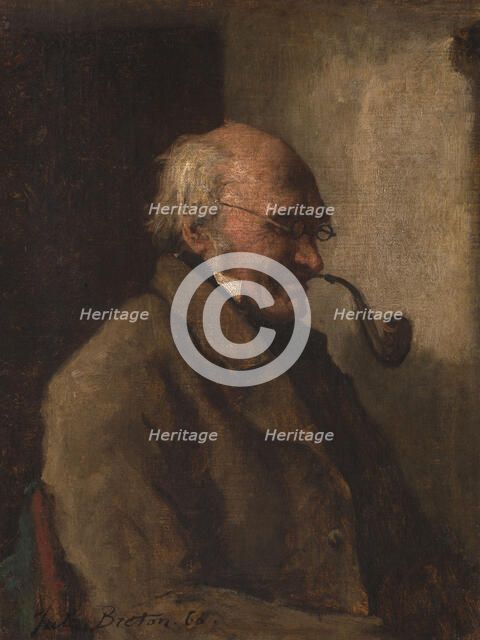 L'homme à la pipe, 1860. Creator: Jules Breton.