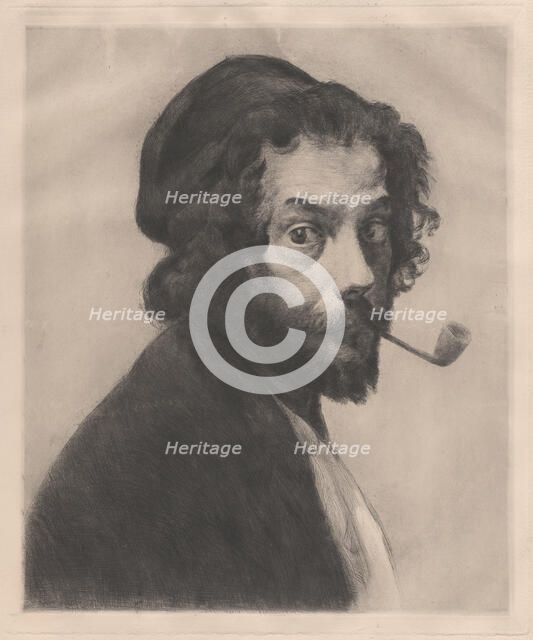 L'Homme à la pipe, 1879. Creator: Marcellin-Gilbert Desboutin.