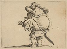 L'Homme au Gros Dos Orné d'Une Rangée de Boutons (Man with a Large Back Ornamented with..., 1616-22. Creator: Jacques Callot