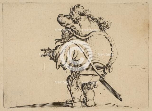 L'Homme au Gros Dos Orné d'Une Rangée de Boutons (Man with a Large Back Ornamented with..., 1616-22. Creator: Jacques Callot.