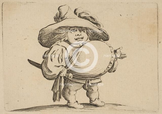 L'Homme au Gros Ventre Orné d'une Rangée de Boutons (Man with a Large Belly Decorated w..., 1616-22. Creator: Jacques Callot.