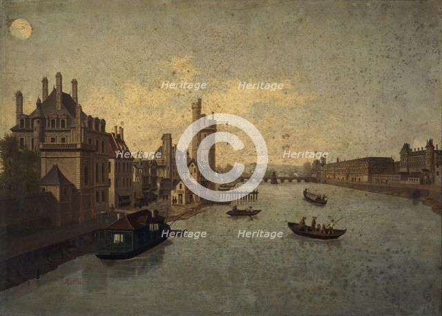 L'Hôtel de Conti, la Tour de Nesle, le Louvre, vus du Pont-Neuf, actuels 1er et 6ème..., c1885-1895. Creator: Leon Rolla.